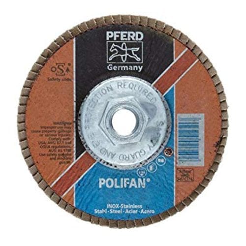 Pferd 6" Polifan Flap Disc  5/8-11 Thd 60 Grit - Type 1