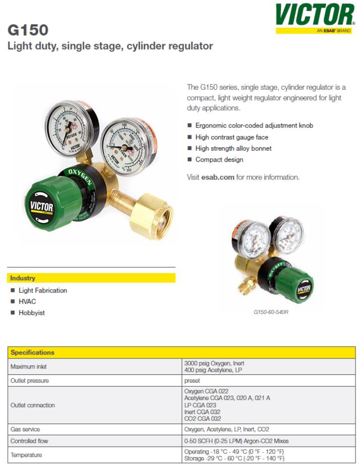 thumbnail image 2 of Harris Acetylene Single-Stage Pressure Regulator - 3000407 2 of 11