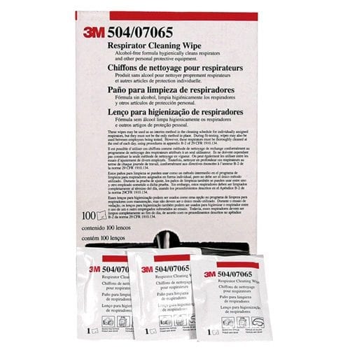 3M Alcohol Free Respirator Cleaning Wipes 100 per box