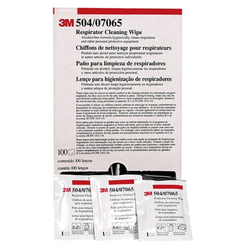 3M Alcohol Free Respirator Cleaning Wipes 100 per box