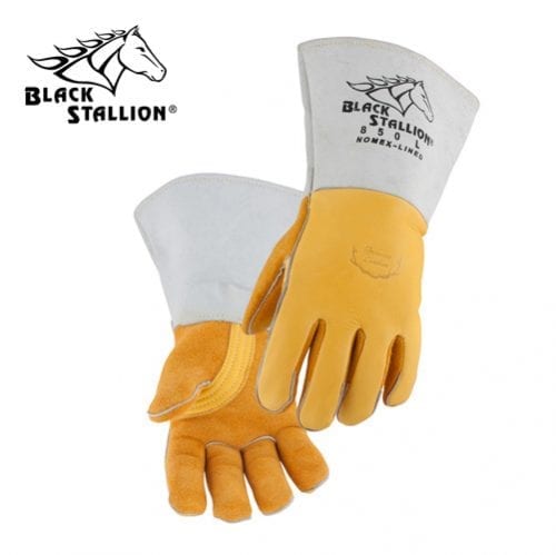 Black Stallion Flame Resistant Nomex Lined Elkskin Stick Welding Gloves