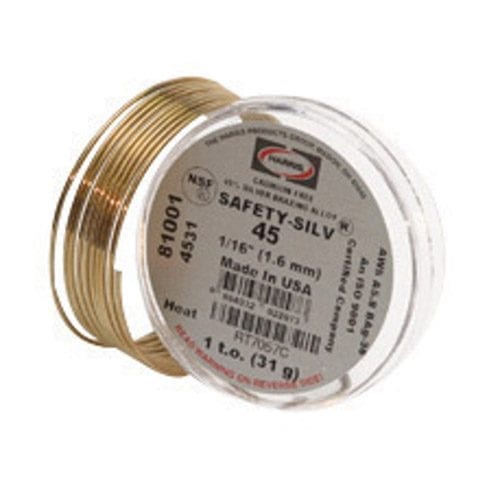 J.W. Harris Safety-Silv 45T Tin-Bearing Silver Brazing Alloy 1/16" Coil