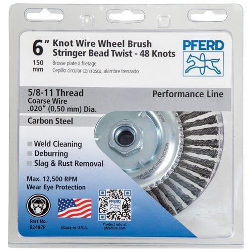 Pferd 6" .020 Carbon Steel Stringer Bead Twist Knot Wheel