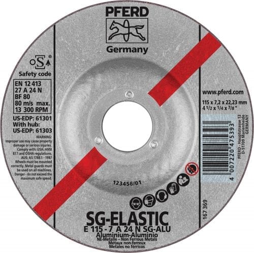 Pferd 4-1/2" X 1/4" Grinding Wheel 7/8" Ah 24 Grit - Type 27