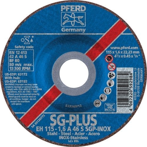 Pferd 4-1/2" X .045 Cut-off Wheel 7/8"Ah - Type 27