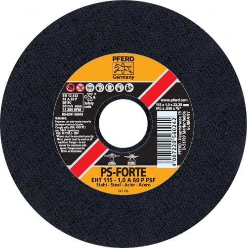 Pferd 4-1/2" X .040 Cut-off Wheel 7/8"Ah 60 Grit - Type 1