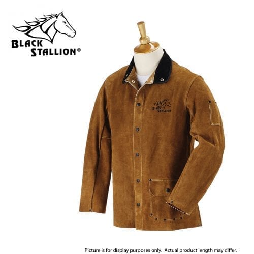 Black Stallion Split Cowhide Welding Jacket Brown