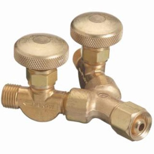 Western "B" Size Valved "Y" Connections, 200 PSIG, Brass, Male/Female, RH, 5/8" - 18 for Inert Gas