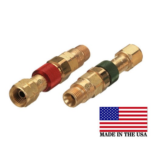 Western Brass Quick Connect Torch to Hose Oxygen/Fuel Gas Set w Check Valves